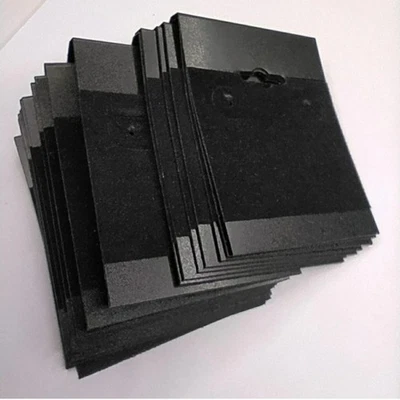 Lotto 500 Porta Blister x Orecchini e Bigiotteria Nero Plastica mm 45x60 Nuovi _ - Immagine 1 di 4