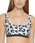 Dkny Women's Leopard-Print Bikini Top Block Leopard Light Blue Small