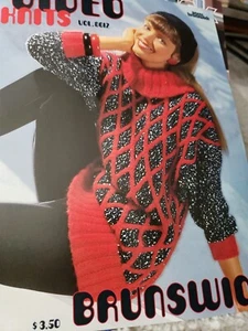 Brunswick Vintage Knitting Book 8612 Video Knits 80s - Picture 1 of 4