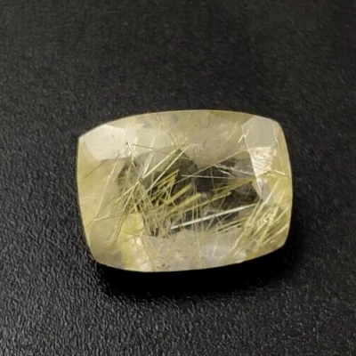 Rutilated Quartz Loose Gemstone 10X7.4X5mm Cushion Faceted Cut W20 - Image 1 of 4