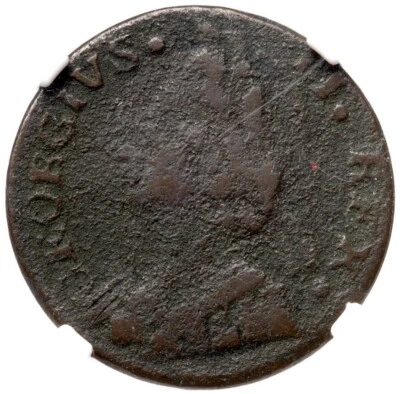 1747 V 1-47A R-5 NGC VG Details Machin's Mills Halfpenny Colonial Copper Coin - Image 1 of 3