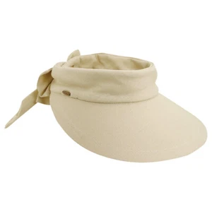 "AROSA" Women's 100% Cotton Visor Hat with Big Brim by Scala, Style# V25 - Picture 1 of 10