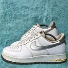 Nike Air Force One White Silver Trainers Size UK 7.5