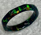 Solid Black Opal Ring Band Engagement Ring Size 9 1/2 New and Beautiful