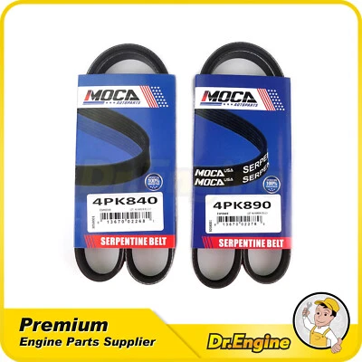 EPDM Drive Belt Set Fit 5/1991-5/1995 Toyota MR2 2.2L A/C-ALT-PS 4PK840 4PK890 - Image 1 of 4