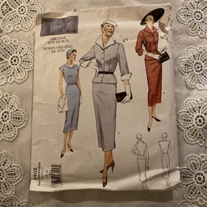 VOGUE 2402 1950 REPRINT DRESS, JACKET SIZE 6-8-10 UNCUT PATTERN - Picture 1 of 3