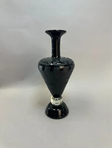 Limited Edition Correa Black Art Glass Vase – 1994, Geometric Pattern, 60/200 - Picture 1 of 9