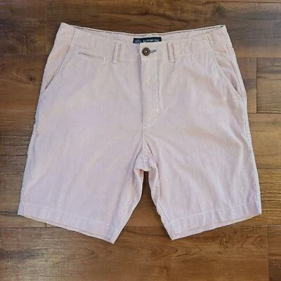 Pantalones Cortos American Eagle Para Hombre 34 Algodón Blanco Rojo Rayas Frente Plano Chino 2014 Preparación Foto 1 de 4