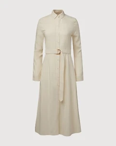 Rachel Parcell Midi Shirt Dress Size 8 Ivory Nude Beige Stripe New NWT - Picture 1 of 7