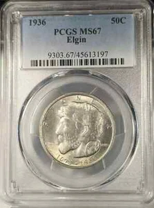 1936 P Elgin Commemorative Half Dollar PCGS MS-67 - Picture 1 of 2
