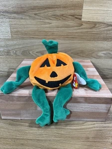 TY BEANIE BABIES - PUMKIN' the Jack o’ Lantern Pumpkin - Picture 1 of 7