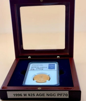 1996-W $25 American Gold Eagle  NGC PF 70  SIGNED BY ED MOY - Image 1 of 4