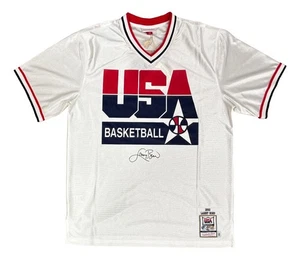 Larry Bird Signed USA M&N Authentic Dream Team Warm Up Shooting Shirt PSA/DNA - Picture 1 of 4