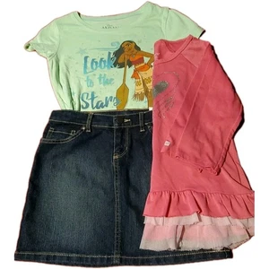 Girls Skirts Size 10 Childrens Place, Disney Shirt, Top American Girl Lot Of 3 - Picture 1 of 9