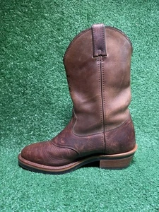 Chippewa Cowboy Boots Mens 9 D Brown Leather Western Work Wear Pull On USA - Picture 1 of 11