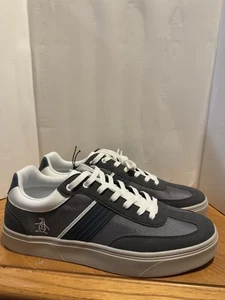 Original Penguin Herrenschuhe Frost Schnürschuhe Sneaker - Grau Blau Größe 10 Neu - Bild 1 von 5