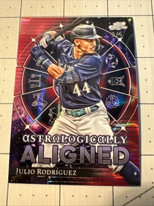 2024 Topps Chrome Cosmic Astro Aligned - Red Flare Julio Rodriguez 3/5 Mariners - Bild 1 von 8