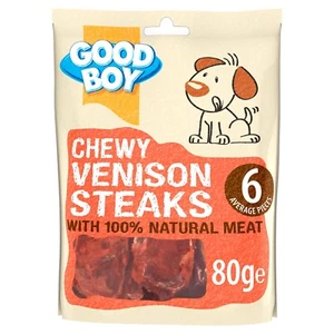 GoodBoy Pawsley Chewy Venison Steaks 80g - Picture 1 of 2
