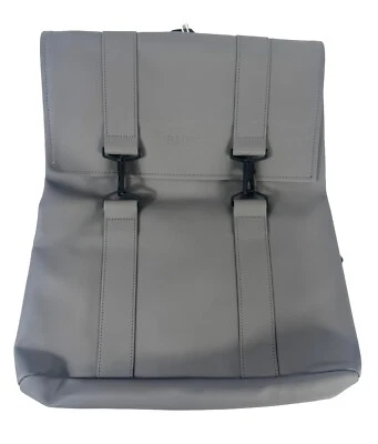 RAINS MSN Rolltop Rucksack Backpack Tasche wasserabweisend Grey Grau NEU - Bild 1 von 4