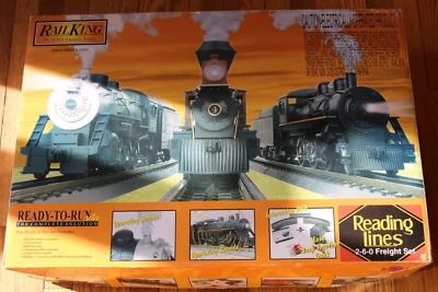 MTH RAILKING READY TO RUN Reading Lines 2-6-0 Freight Set  30-4145-0 LN O Gauge - Image 1 of 4