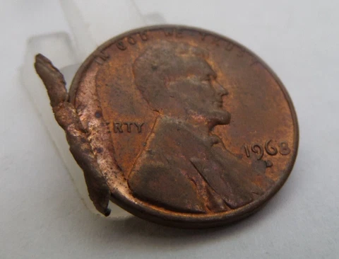 1968 D Lincoln CENT DETACHED METAL PARTICLE MAJOR ERROR ID:T17829 Cover