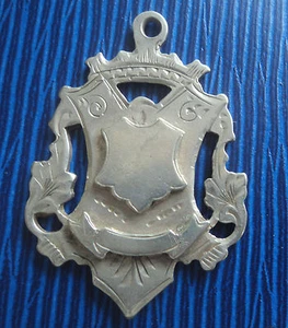 Silver Football Fob Medal Sterling hallmark 1912 Montague Athletic FC Tottenham - Foto 1 di 2