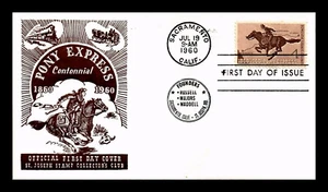 894 3c Stamp (1940) THE PONY EXPRESS FDC - SAINT JOSEPH STAMP COLLECTORS CLUB - Picture 1 of 1
