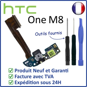 NAPPE DOCK CONNECTEUR DE CHARGE USB, MICRO ET PRISE JACK DU HTC ONE M8 + OUTILS - Foto 1 di 3