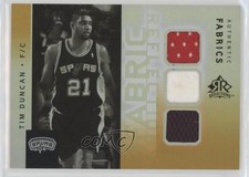 2005-06 Upper Deck NBA Reflections Fabric Swatch Triple Gold /5 Tim Duncan HOF