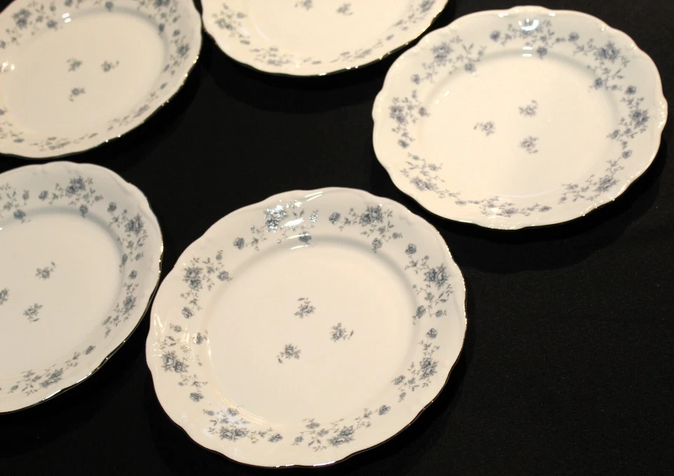 Juego de cinco platos de cena Johann Haviland Blue Guirnalda Baviera Foto 1 de 4