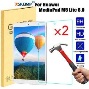 2Pcs Huawei MediaPad M5 Lite 8.0 T5 10.1 Tempered Glass Foil Screen Protector - Picture 1 of 15