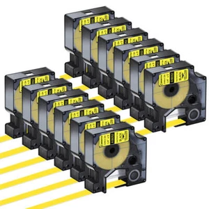 18052 Heat Shrink Tube Label Maker Tape 1/4"×4.9' for DYMO Rhino 5000 6000 12PCS - Picture 1 of 11