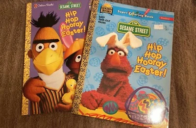 Vintage Golden Books Sesame Street Hip Hop Hooray Easter coloring book 1997 Set - Image 1 of 4