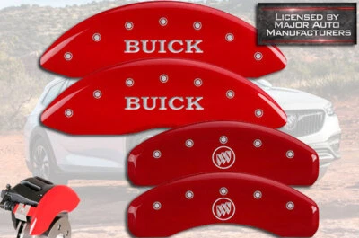 2006-2011 "Buick" Lucerne V8 Front + Rear Red MGP Brake Disc Caliper Covers 4pc - Image 1 of 4