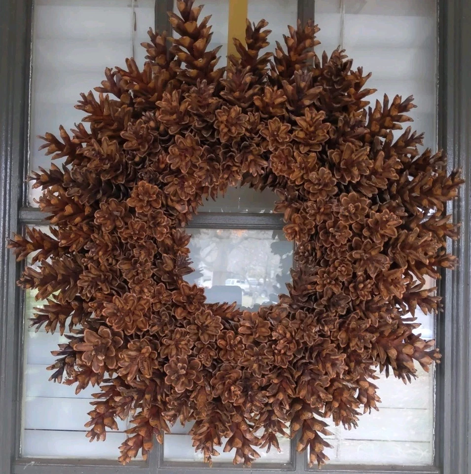 Ручной работы реальный Пенсильвания Восточной белой сосны конус венок ~ осень осень осень праздник - Изображение 1 из 4