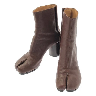 Maison Margiela 2021AW Tabi Cuero Tacón Grueso Botas Talla 38 Marrón Para Mujer Auténticas Foto 1 de 4