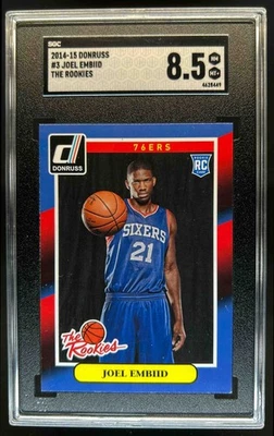 2014-15 Donruss Joel Embiid The Rookies RC Rookie #3 76ers SGC 8.5 - Image 1 of 2