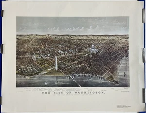 Original Vintage Poster THE CITY OF WASHINGTON IN 1892 Map 1980s Printing - Picture 1 of 3