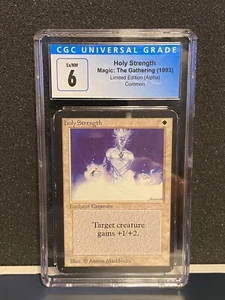 MTG ALPHA --- HOLY STRENGTH --- Common! Magic! CGC 6! Ex/NM! - Picture 1 of 3