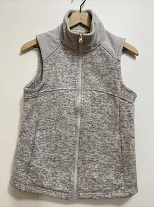 Faded Glory Junior Vest Zip Sherpa Collar S (4-6) Knit Soft Silver Warm Cozy - Picture 1 of 9