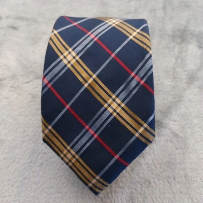 Robert Talbott Necktie Blue Plaid Silk USA Made 61" Foto 1 de 4
