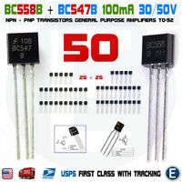 100pairs 65V 100mA general-purpose transistors TO92 BC546B NPN+ BC556B PNP