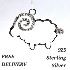 Sterling Silver Sheep Pendant Lamb Farm Animal Jewellery Charm - Imagen 1 de 9