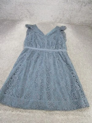 Mini Vestido Madewell Mujer Manga 12 Acampanadas Azul Bordado Floral Foto 1 de 4