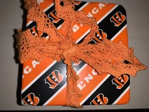 Travertin Getränk Untersetzer Naturstein 4er Set Cincinnati Bengals - Bild 1 von 1