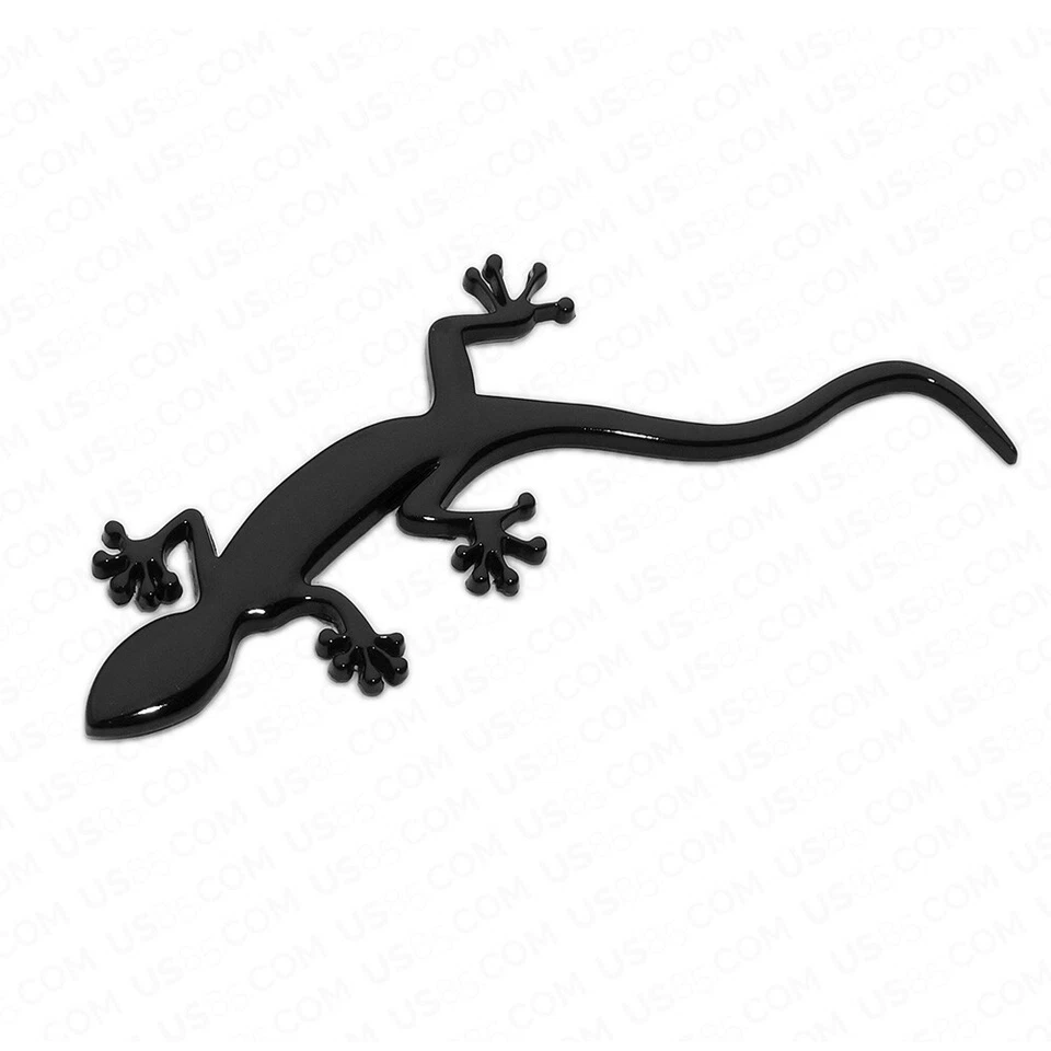 Universal Quattro Gecko Logo Badge Emblem Trunk 3D Sticker Car SUV Sport Black - Image 1 of 3