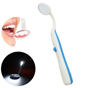Dental Mouth Mirror With LED Light Reflector Odontoscope Teeth Inspection Blue - Picture 1 of 8