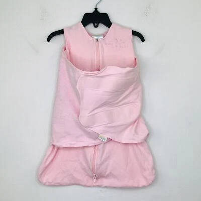 Saco de dormir Halo recém-nascido 0-3M swaddle rosa algodão bordado zíper completo falha CH11 - Imagem 1 de 4