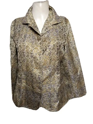 Blazer Chico's Mujer Talla 1 Botones Forrado Carrera Informal Bordado (#10 Foto 1 de 4