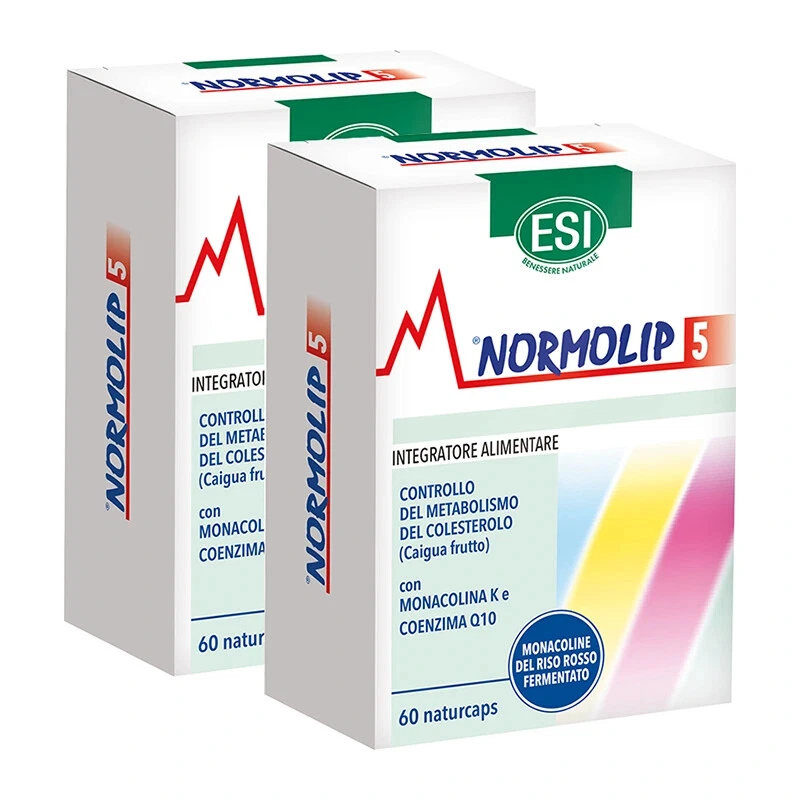 ESI Normolip 5 - 60 Naturcaps, Senza Glutine, Adatto ai Vegani - 2 Confezioni - Immagine 1 di 1